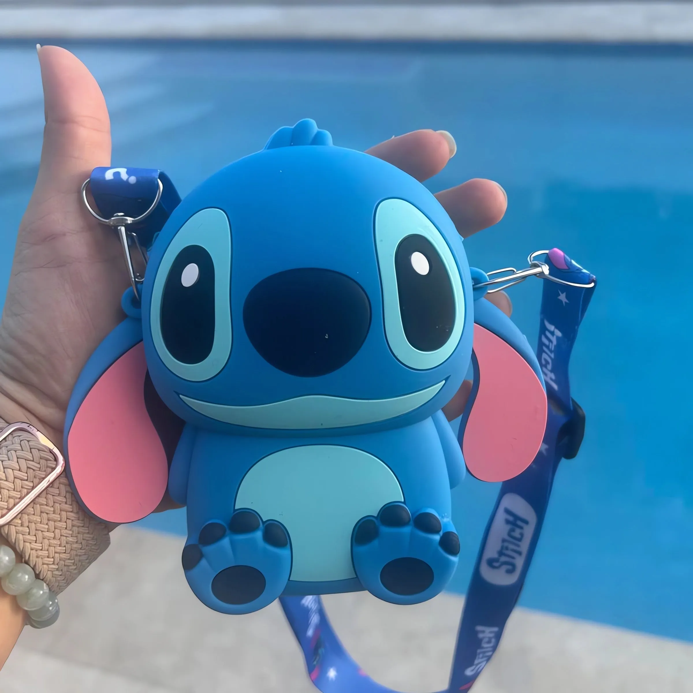 1pc Disney Stitch Crossbody Bag - Adjustable Shoulder Strap, Zipper Closure, Cartoon Stitch Design, Silicone Material, Coin Wallet Purse with Secure Storage - UME Brand