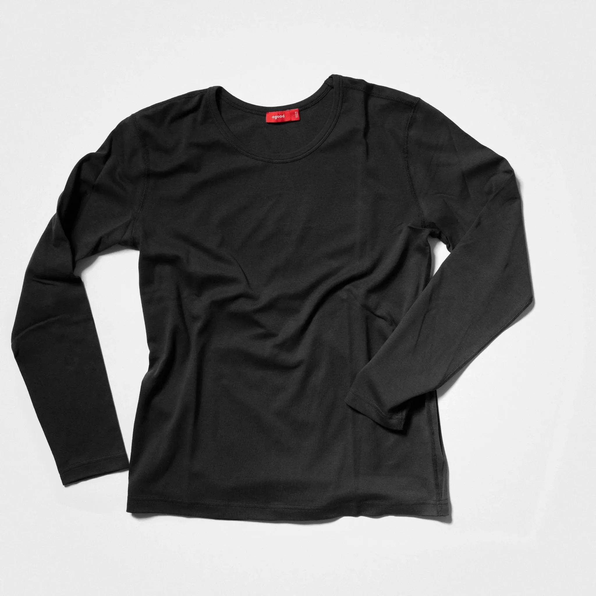 3 Pack | Men’s Recycled Cotton Crew Neck Long Sleeves, Black