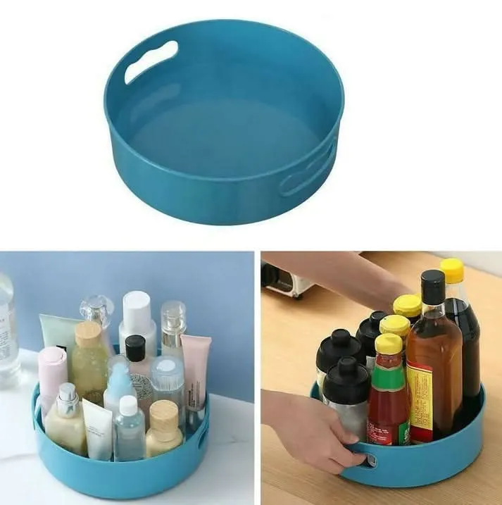 360° Rotating Tray for Kitchen, Cosmetics & Desk (Blue)