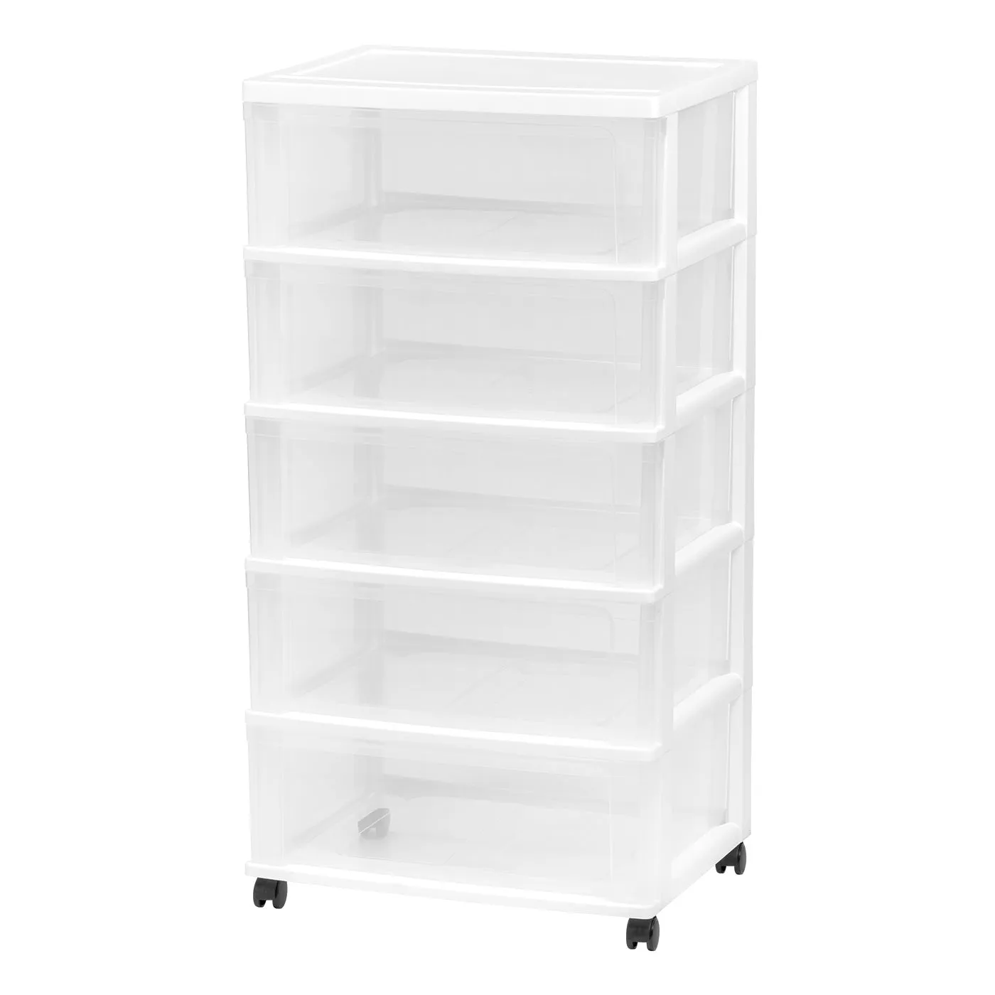 5-Drawer Wide Chest, White/Natural