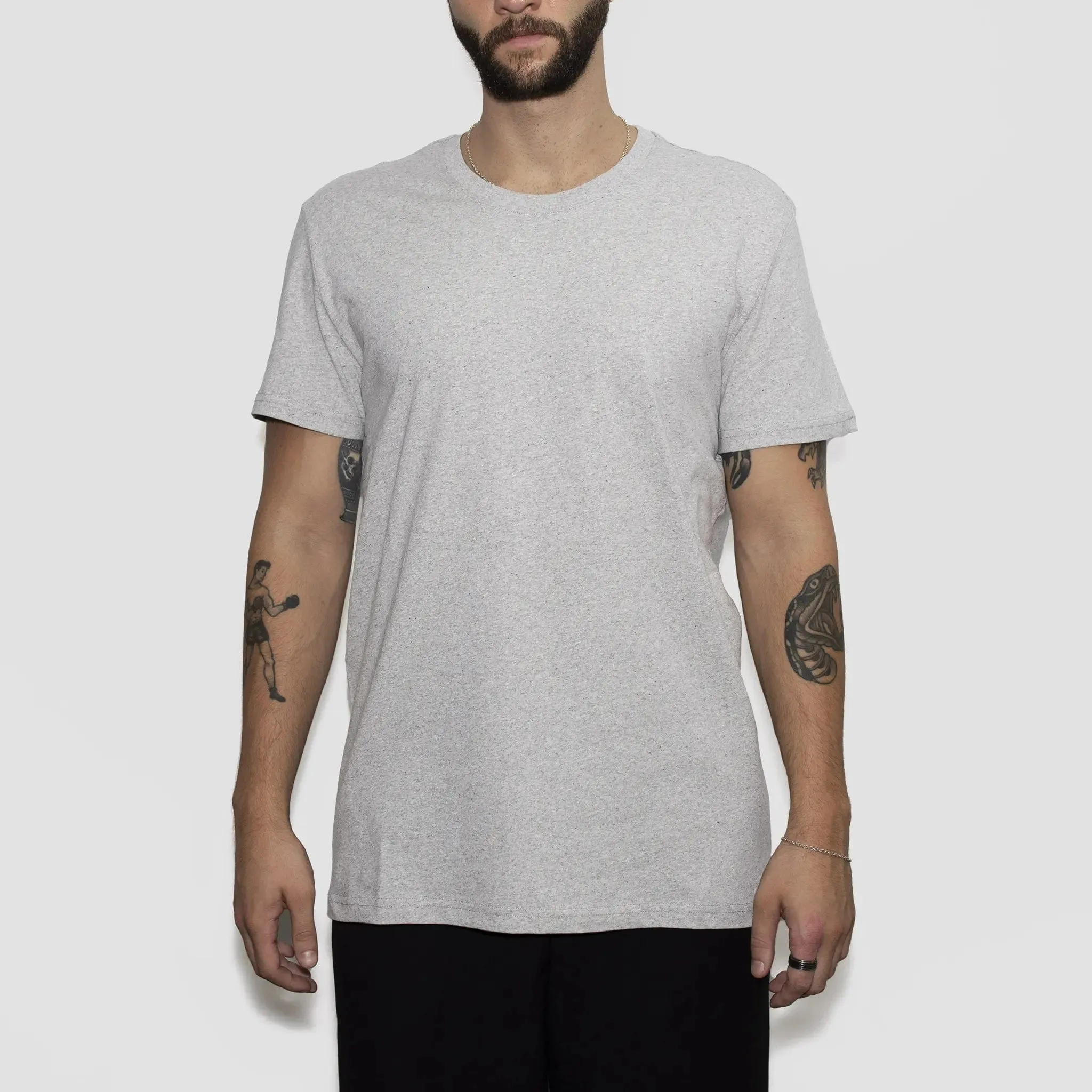 5 Pack | Men’s T-Shirts, Recycled Cotton, Heather Grey