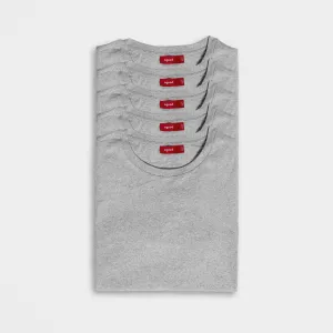 5 Pack | Men’s T-Shirts, Recycled Cotton, Heather Grey