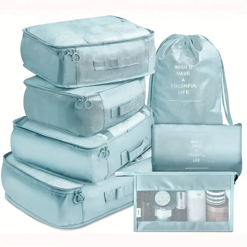 7-Pieces: Travel Luggage Packing Organizers Set