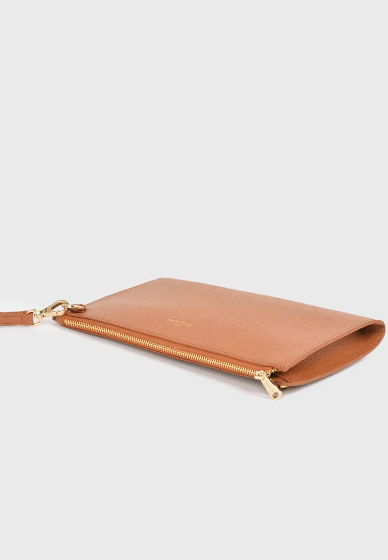 Aimee Wristlet Clutch (Camel)