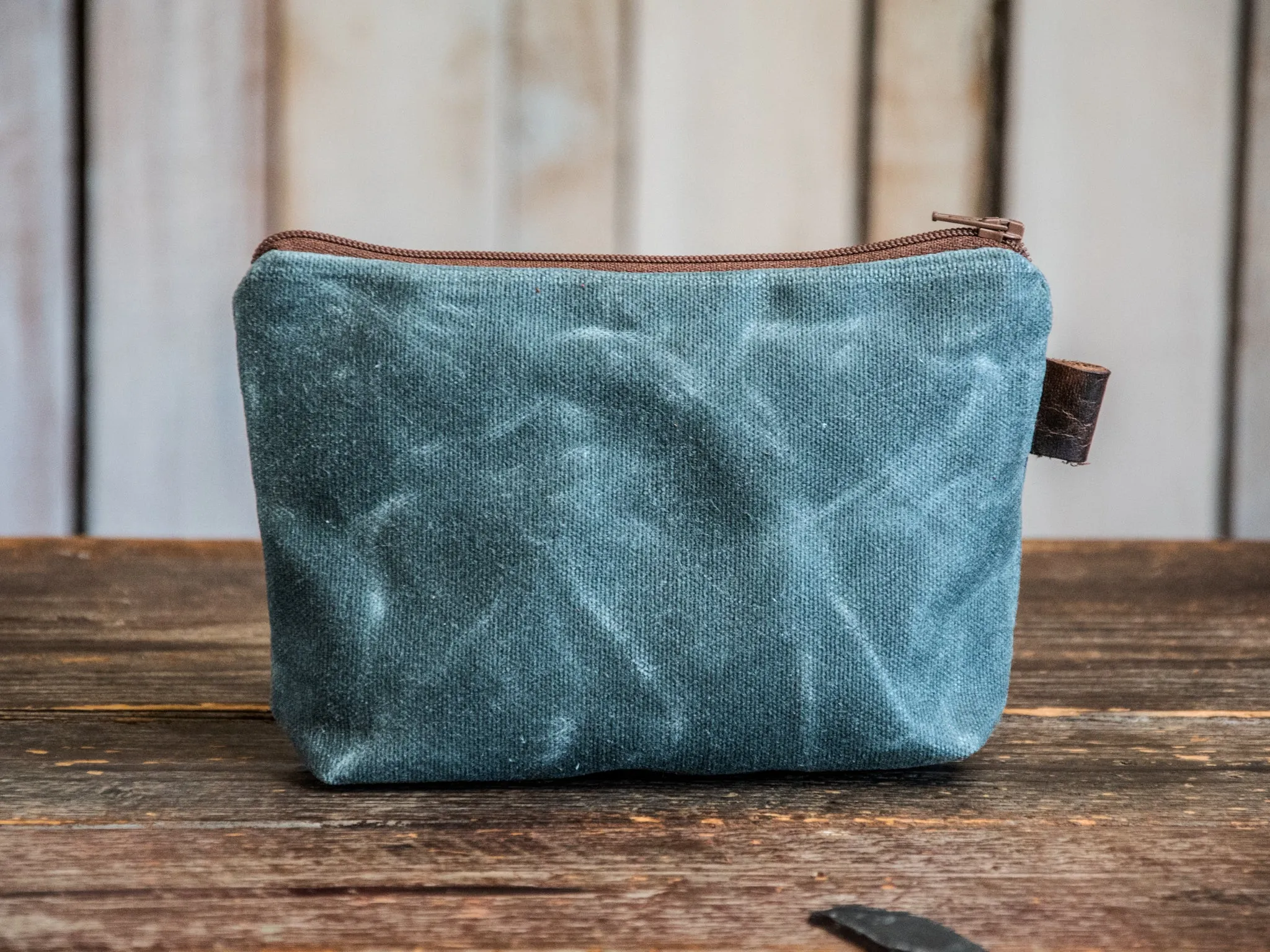 ALMOST PERFECT | Applique Pouch | Handmade Waxed Canvas Zipper Pouch | BRUCE