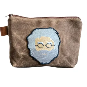 Applique pouch | Handmade Waxed Canvas Zipper Pouch | JERRY | Icon Collection