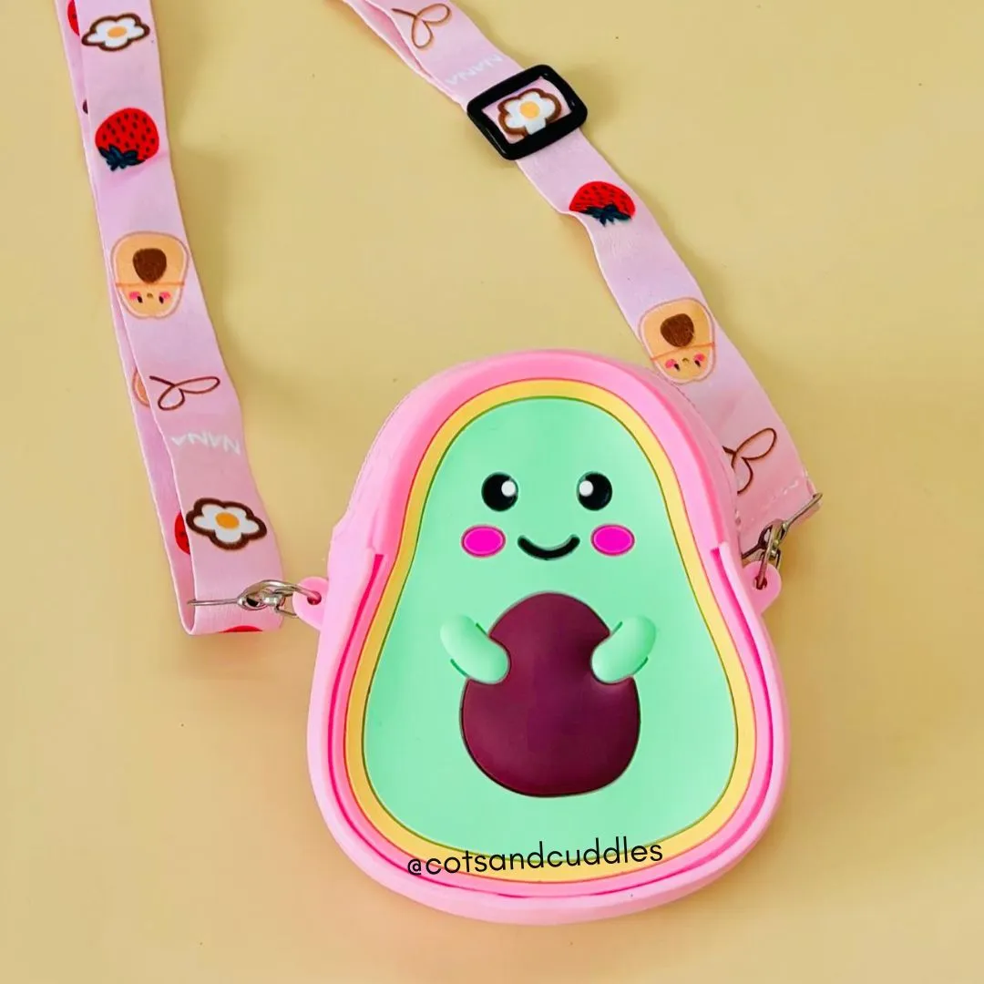 Avocado Design Silicone Sling Bag for Kids