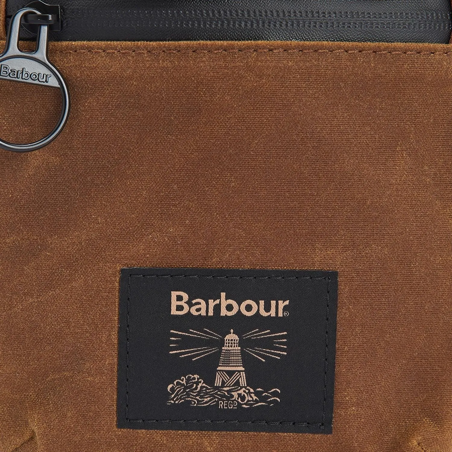 Barbour Field Wax Crossbody Bag in Tan/Black