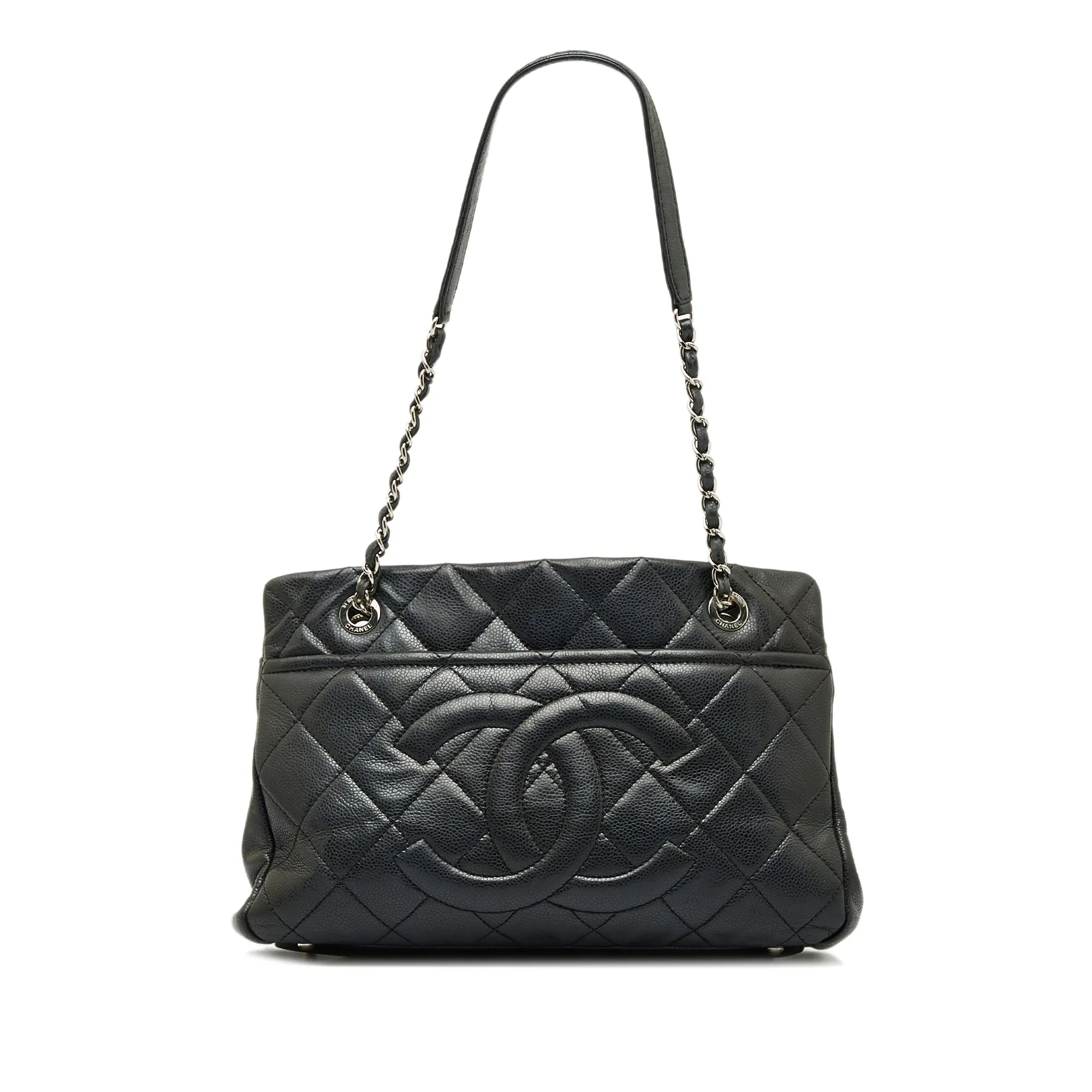 Black Chanel CC Caviar Tote Bag