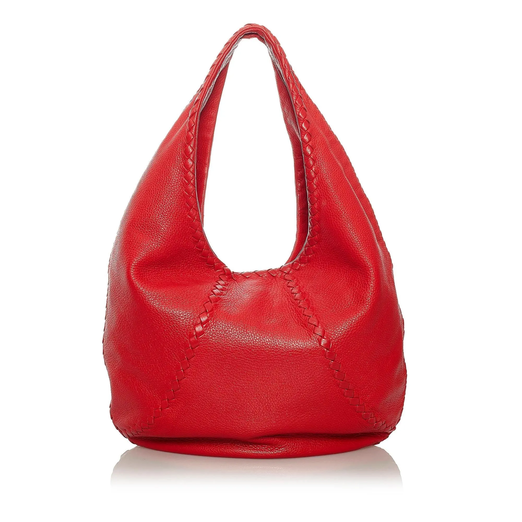 Bottega Veneta Baseball Leather Hobo Bag (SHG-29005)