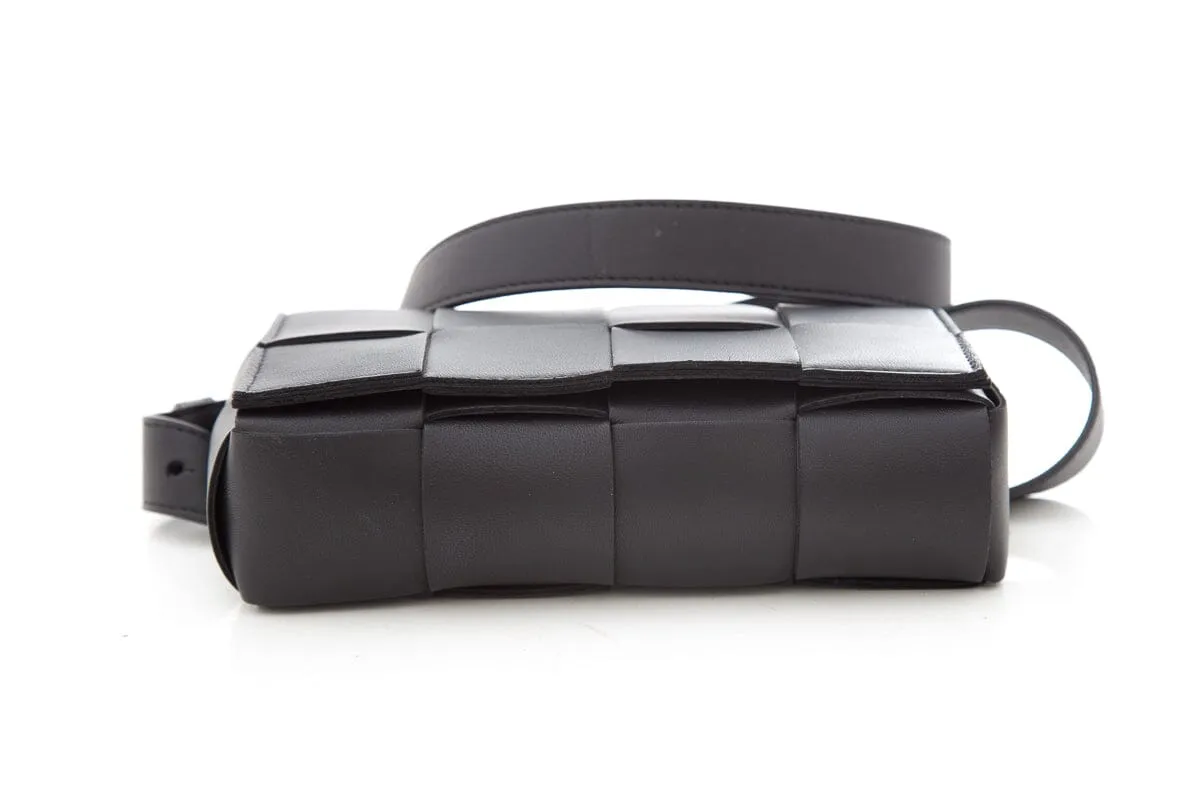 Bottega Veneta Black Cassette Leather Belt Bag