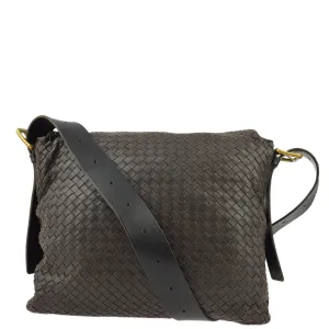 Bottega Veneta Brown Intrecciato Messenger Bag