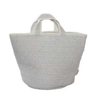 Broadway Check Storage Basket Mushroom