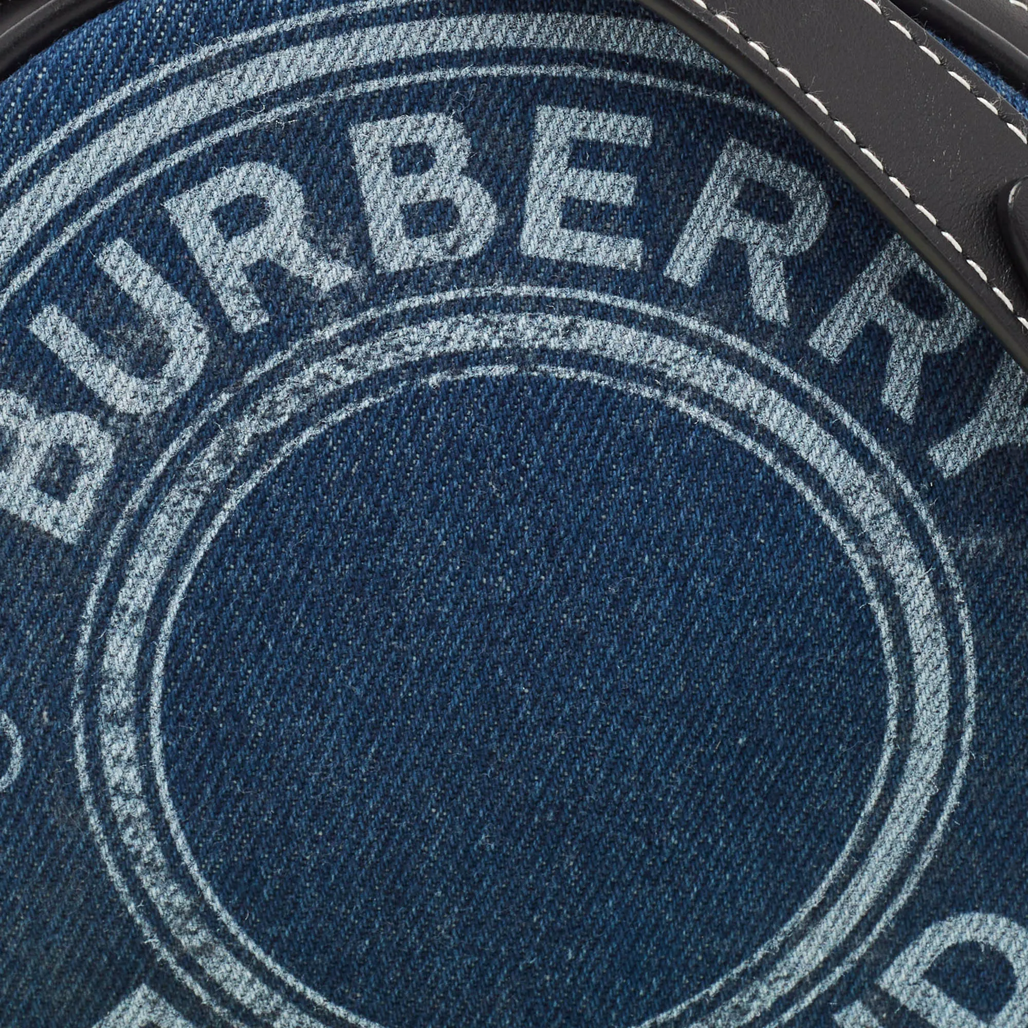 BURBERRY Blue/Black Denim and Leather Louise Round Crossbody Bag