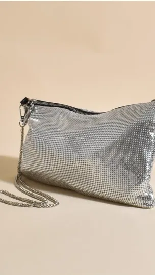 Chain Mesh Small Bag - Silver