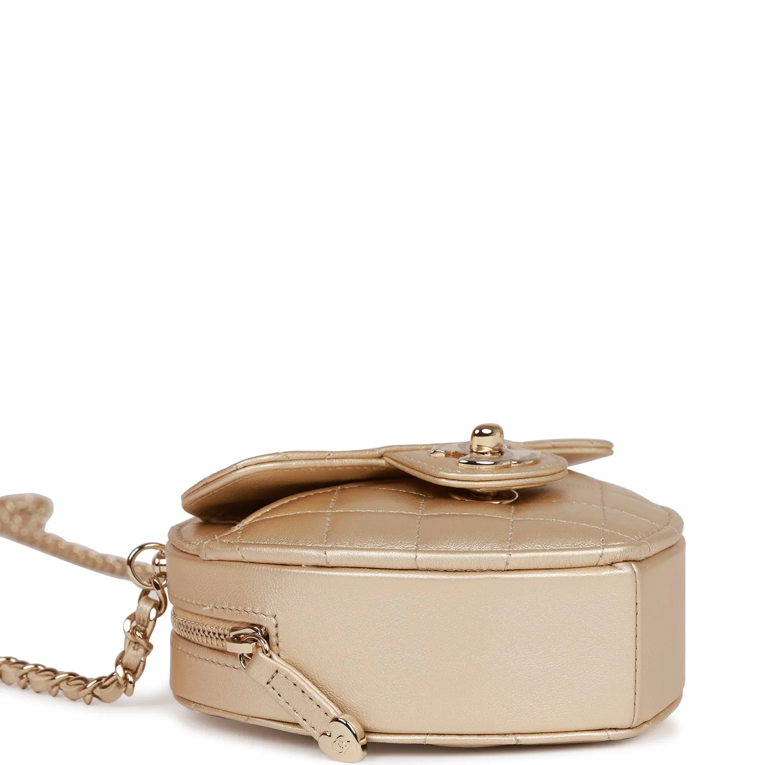 Chanel CC In Love Heart Clutch with Chain Gold Lambskin Light Gold Hardware