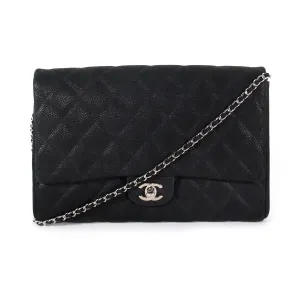 Chanel Classic Caviar Clutch With Chain