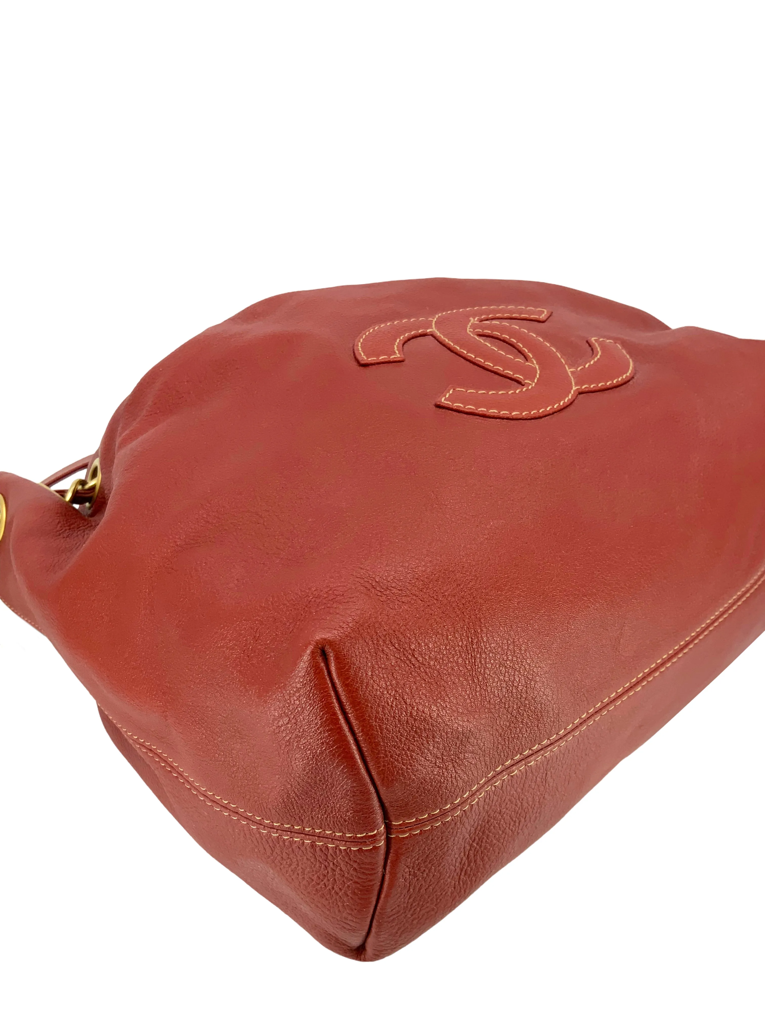 CL Vintage Leather Drawstring Bucket Shoulder Bag