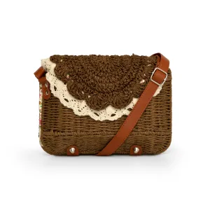 Coffee Brown jute women outing bag