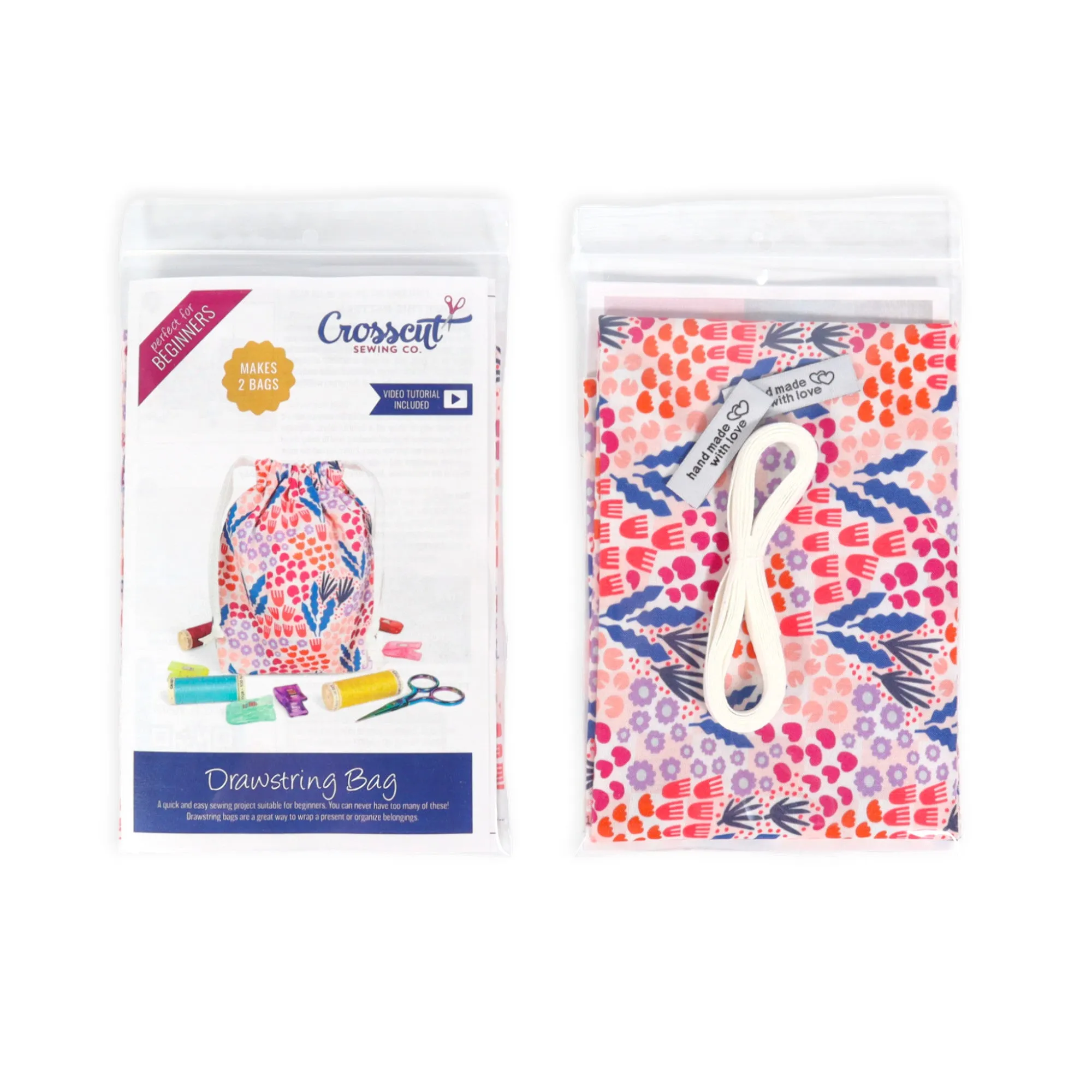 Drawstring Bag Sewing Kit - Agnes Floral - Makes 2 Bags