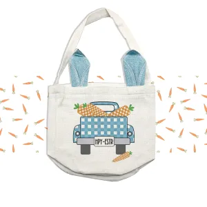 Easter basket | bunny truck bag blue or green or pink bunny ears | truck carrots easter bunny basket