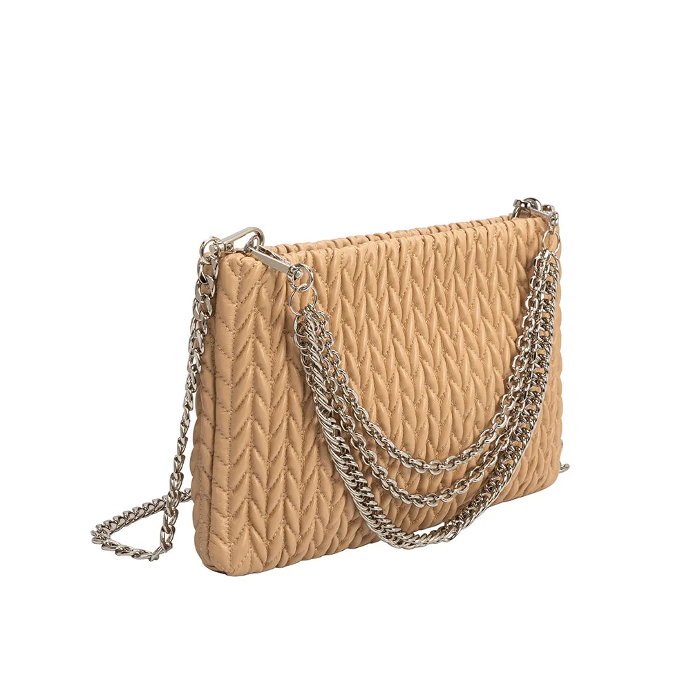 Erin Tan Padded Quilted Crossbody Clutch - FINAL SALE