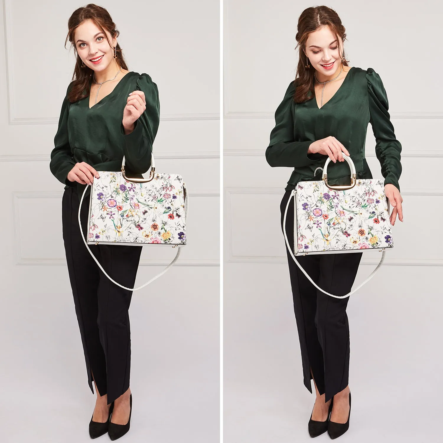 Fashion Pattern Embossed Handbag with Matching Wallet