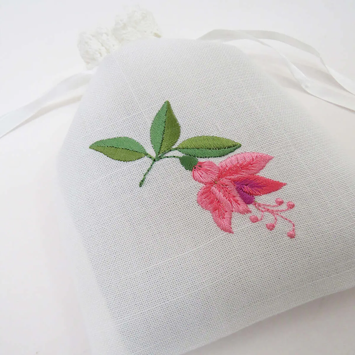 Fuchsia Cotton Drawstring Bag