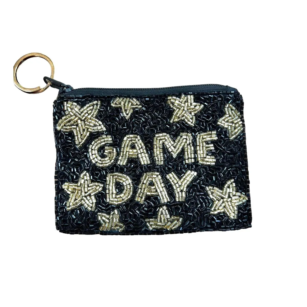 Gold/Black Game Day Keychain Pouch