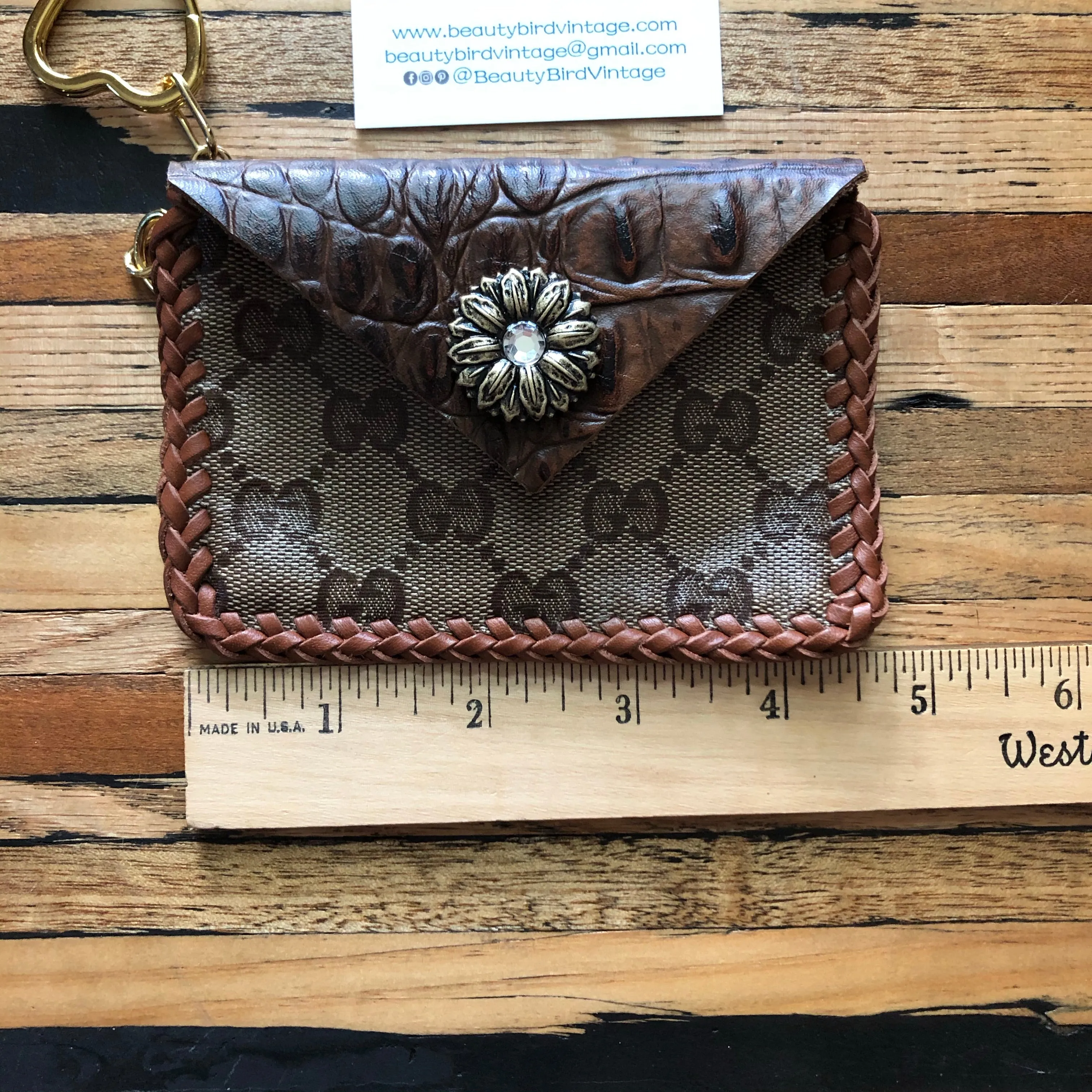 Golden Vintage Card Holder/Key Chain