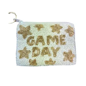 Gold/White Game Day Keychain Pouch