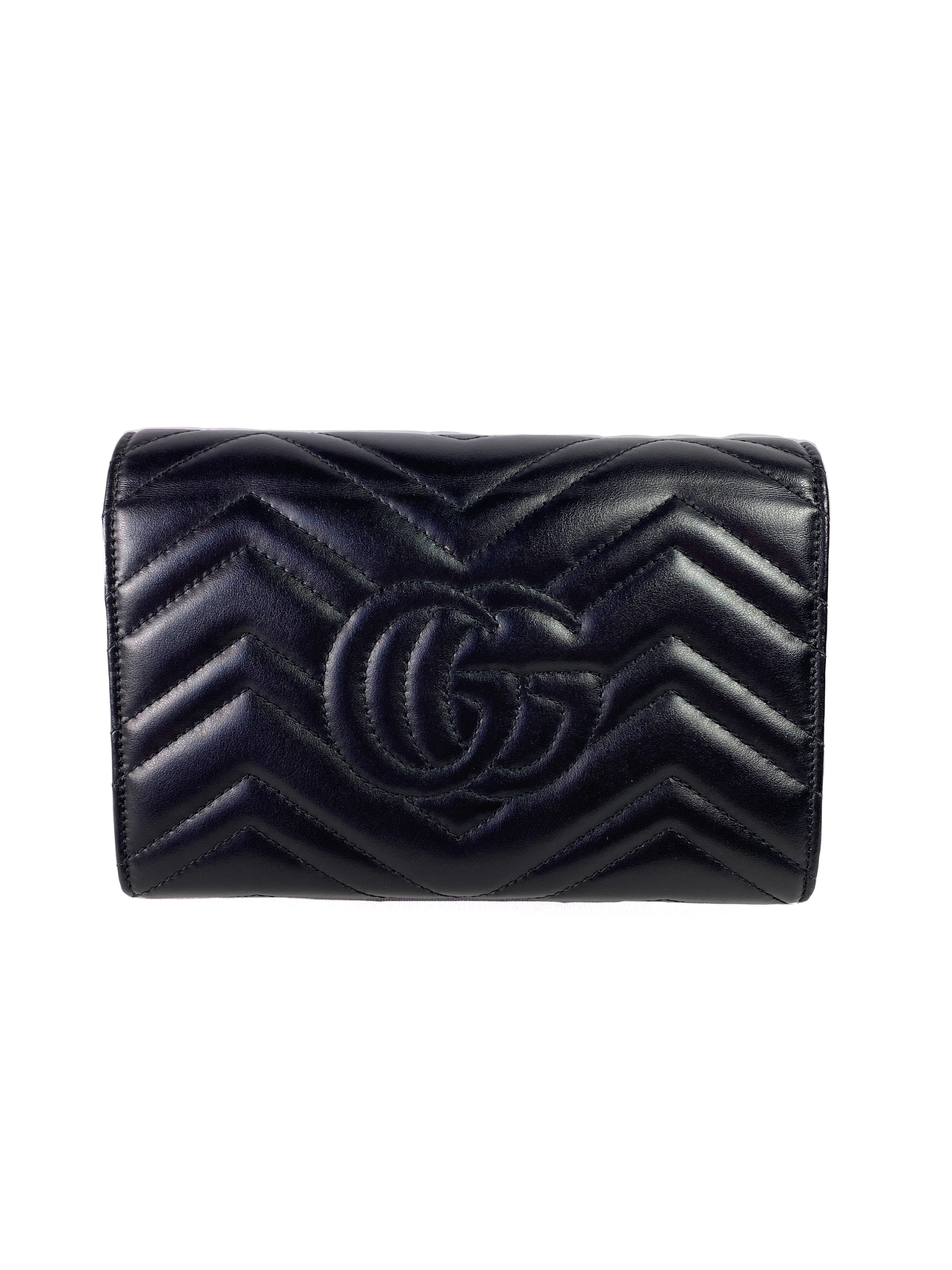 Gucci black Marmont matelassé leather crossbody