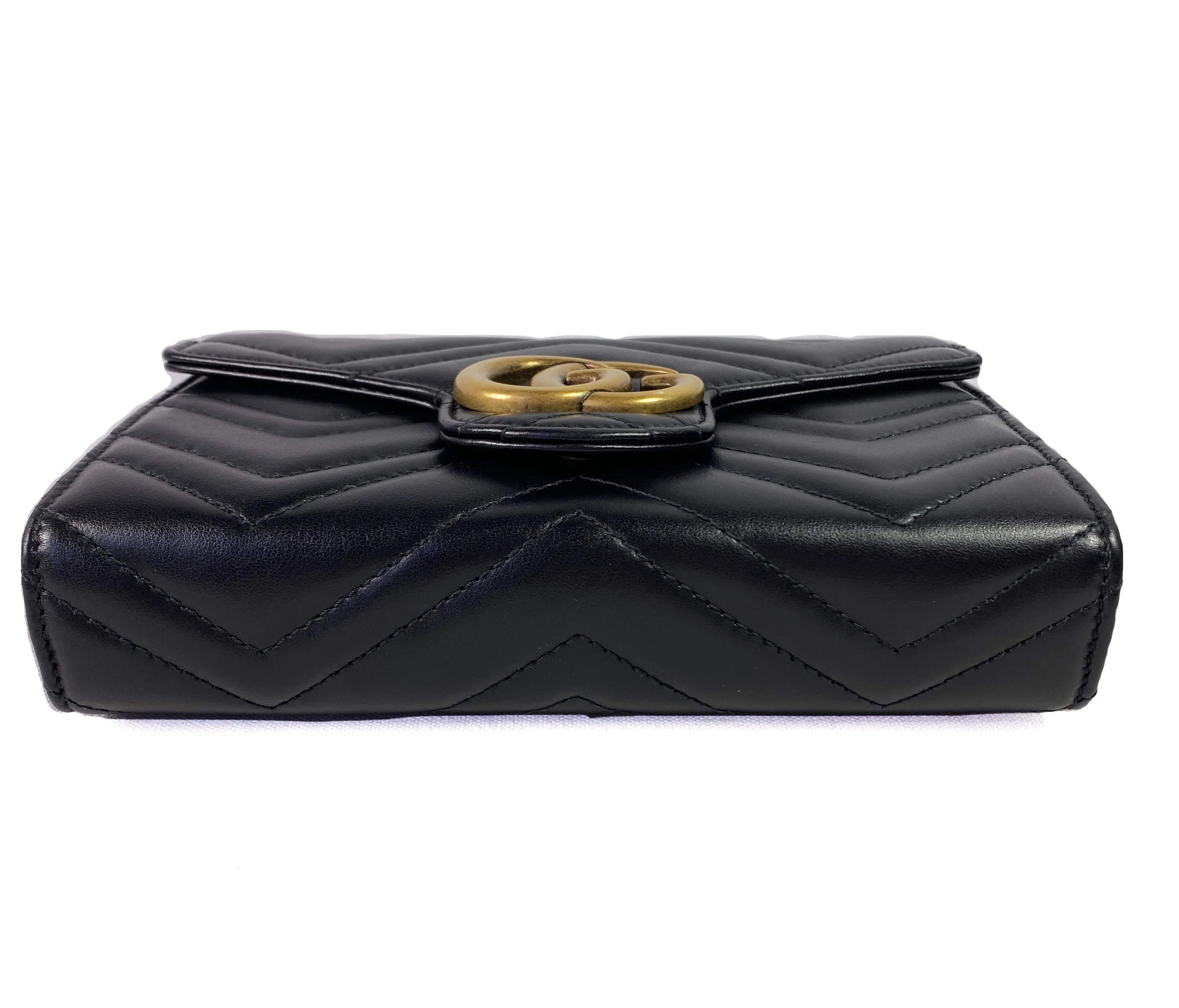 Gucci black Marmont matelassé leather crossbody