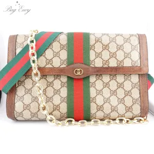 GUCCI Large Ophidia Clutch with Strap & Chain