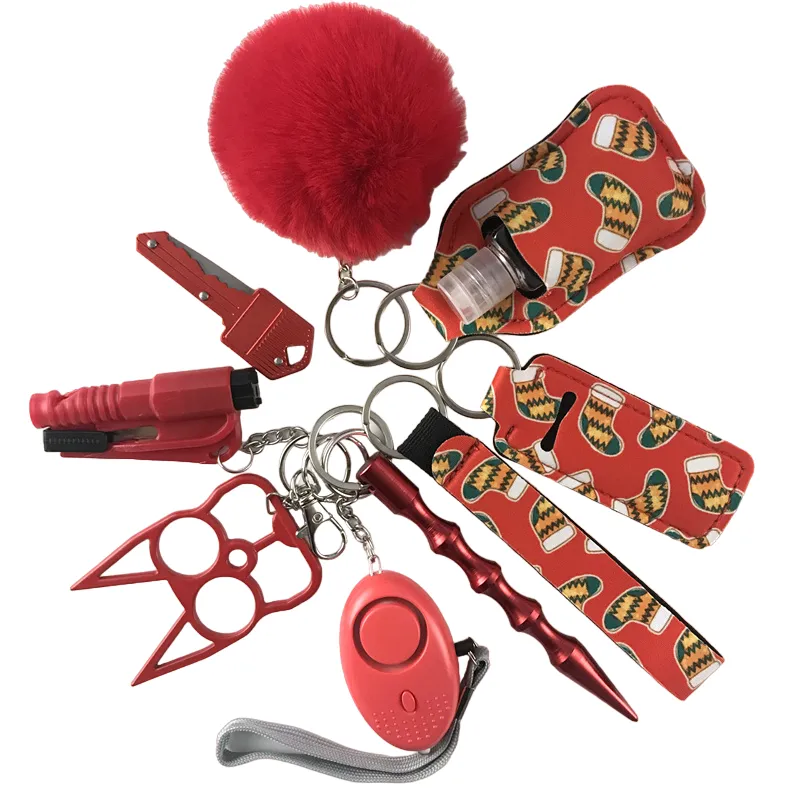 Holiday Edition Defensive Weapons 10-Piece Self Defense Keychain Set