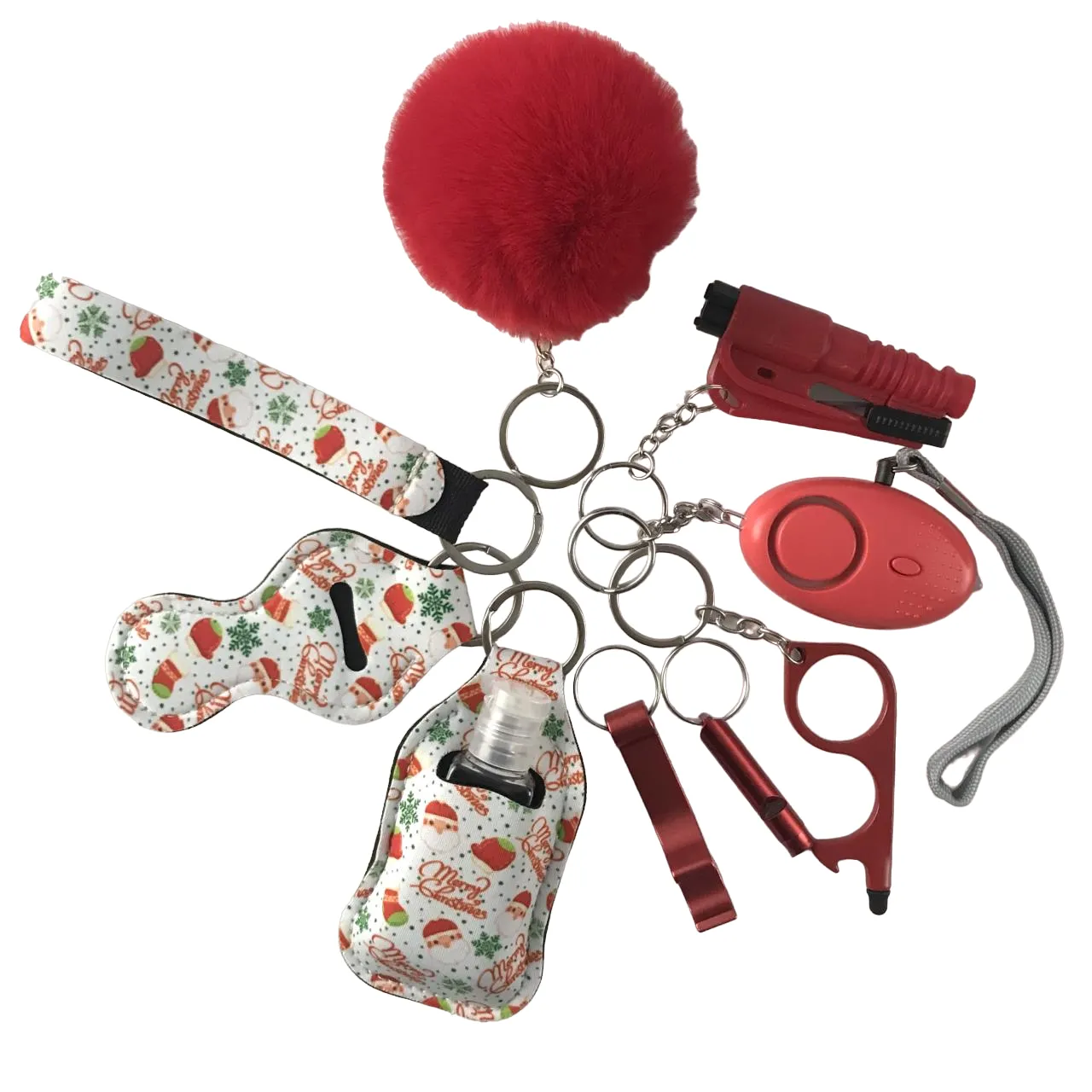 Holiday Edition Safety Tools 10-Piece Self Defense Keychain Set