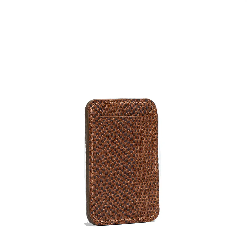 Leather wallet with MagSafe - Embossed Snake Print