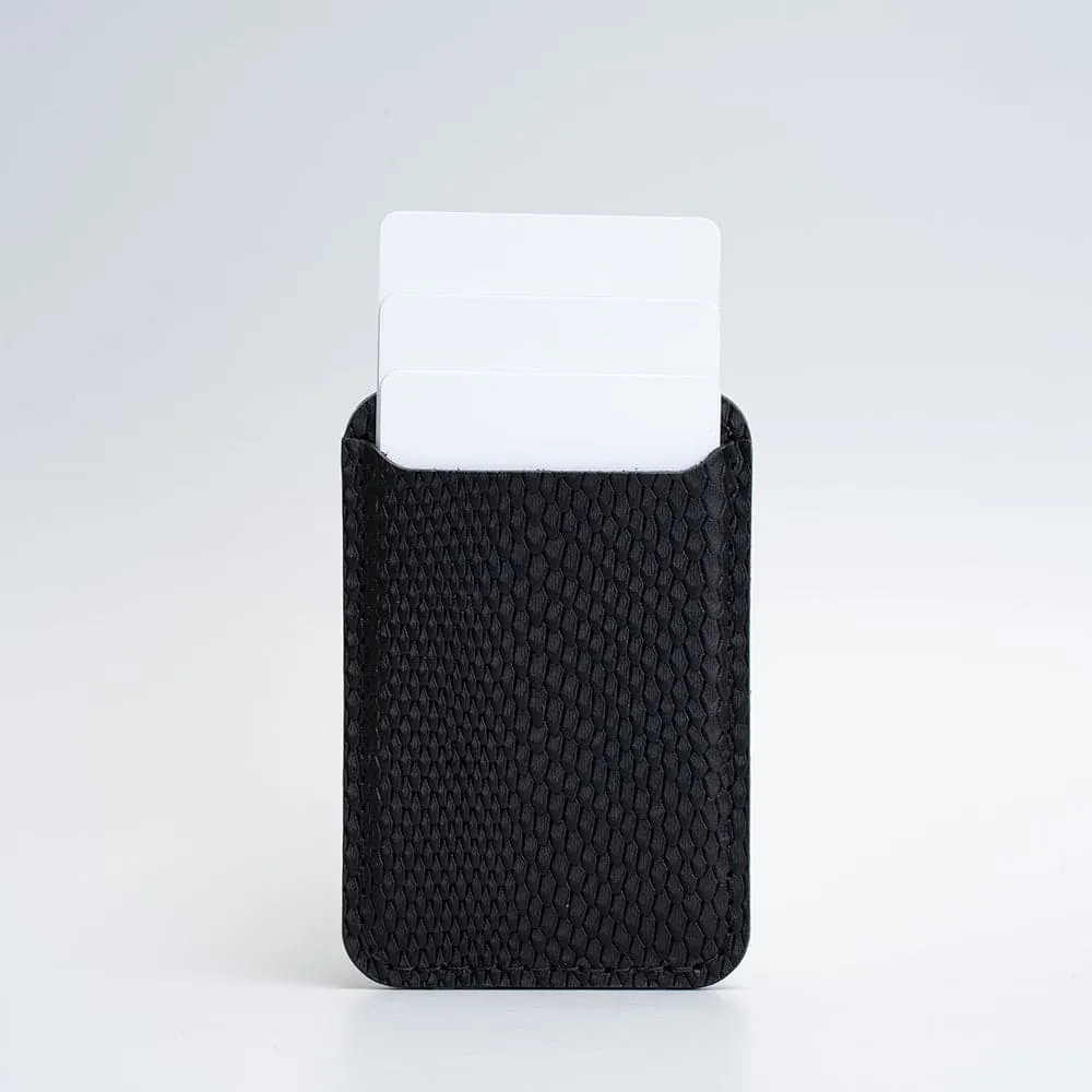 Leather wallet with MagSafe - Embossed Snake Print