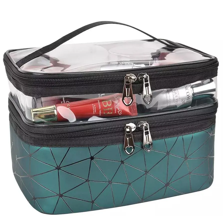 Makeup Bags Double layer Travel Cosmetic Cases