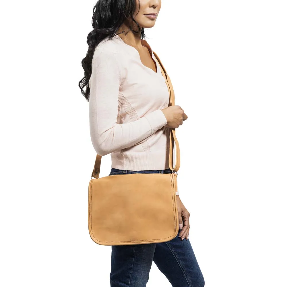 Medium Leather Crossbody Bag | Natural