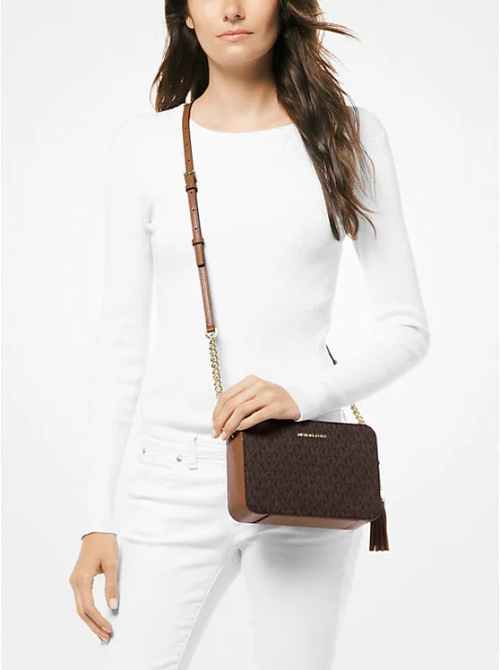 Michael Kors Ginny Medium Logo Crossbody Bag Brown