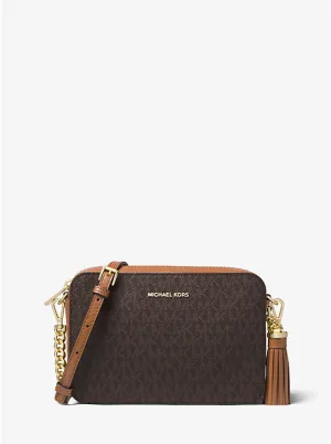 Michael Kors Ginny Medium Logo Crossbody Bag Brown