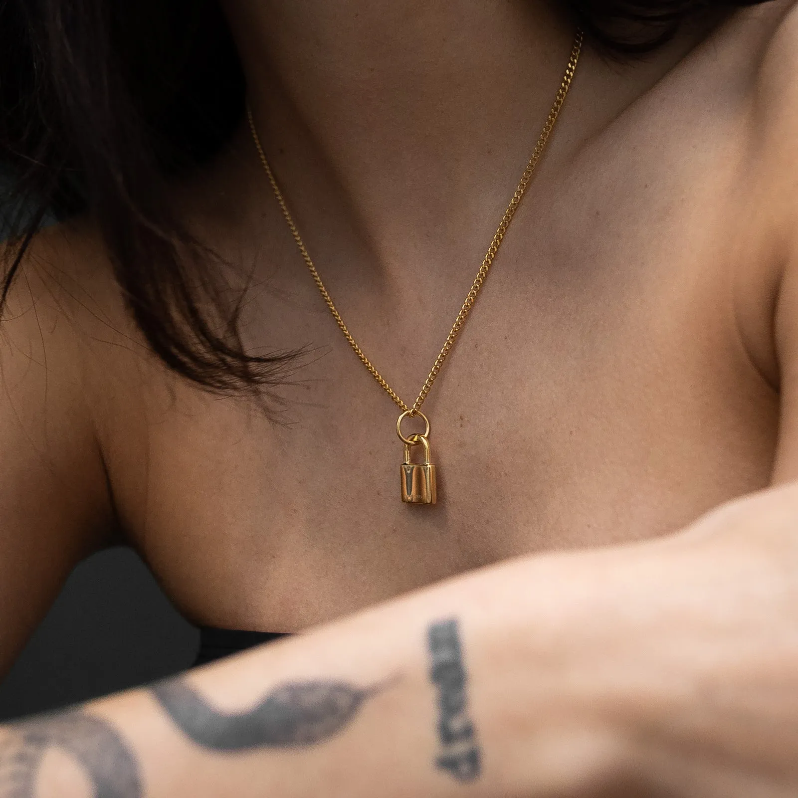 Mini Padlock Pendant (Gold)