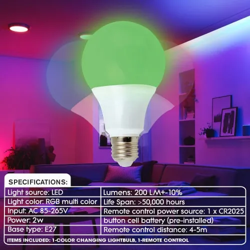 Multi-Color Changing LED Light-Up Bulb