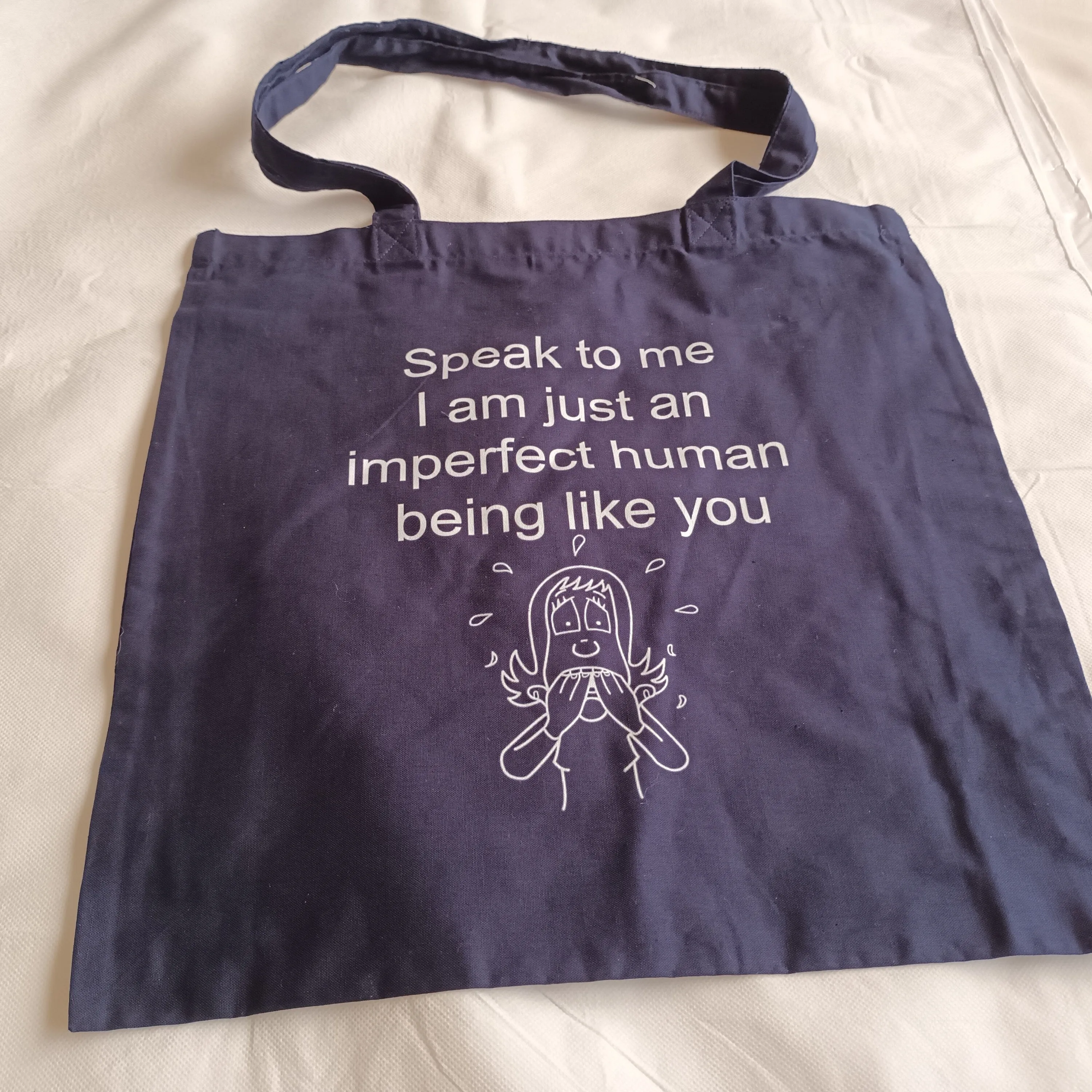 Navy Light Tote Bag - Speak to me