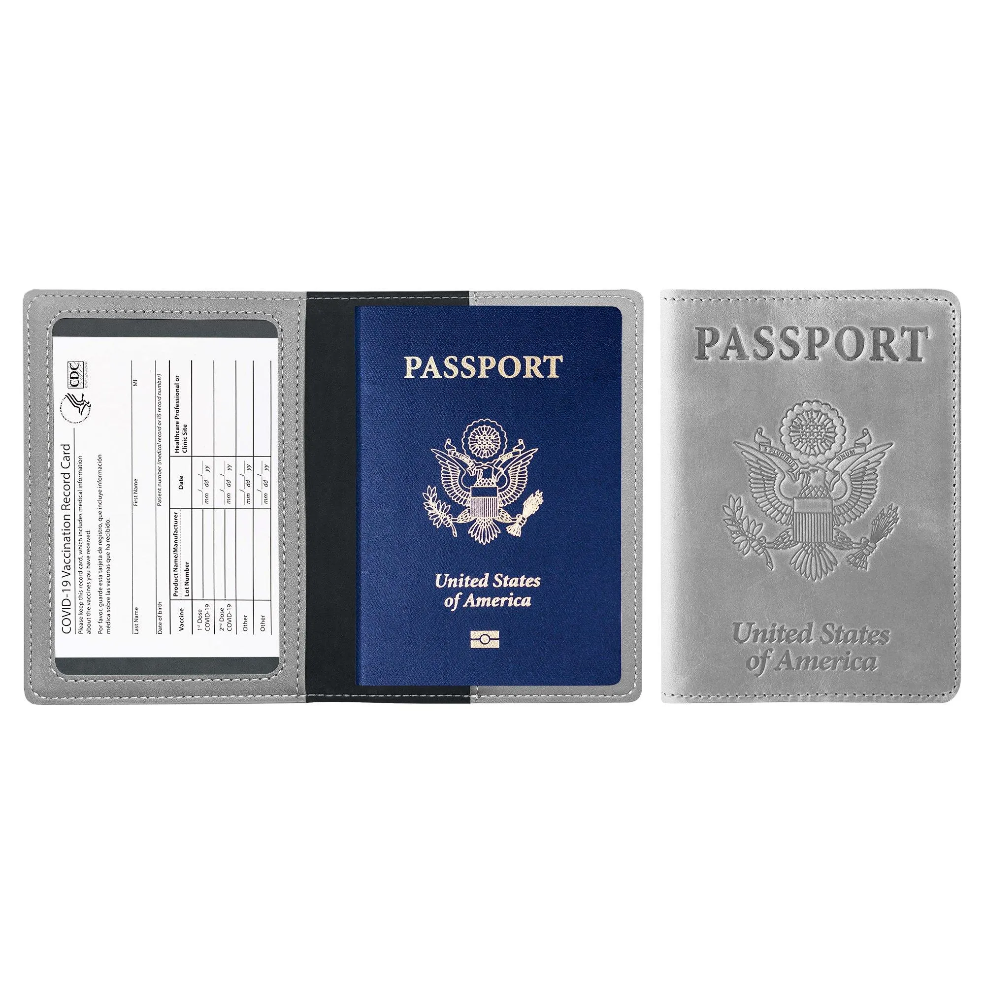 Passport Holder with Vaccination Card Protector