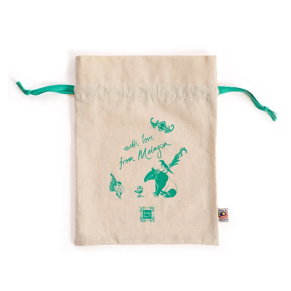 Peranakan Tiles Tapir Drawstring Gift Bag (Big)