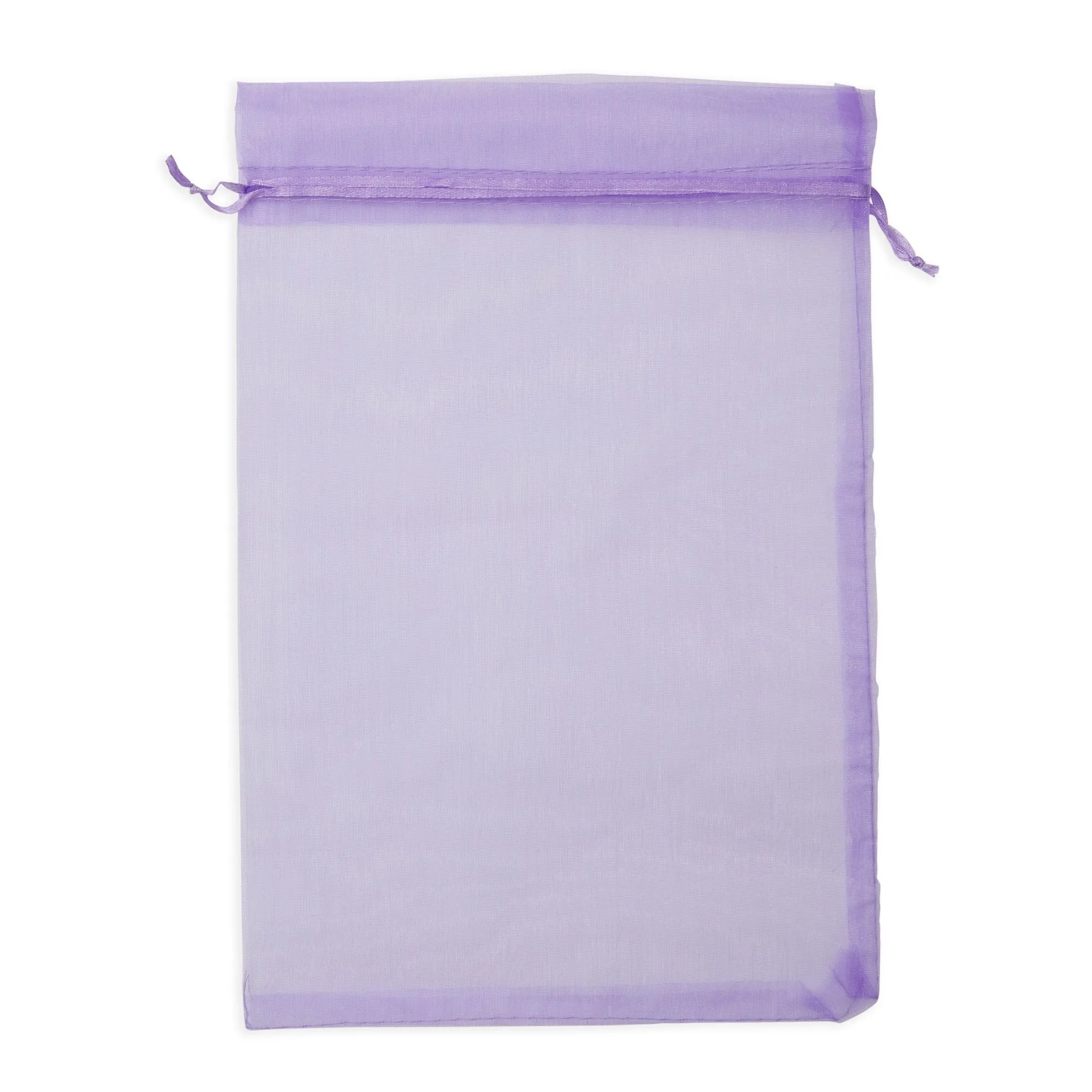 Purple Organza Bags with Drawstring, 8x12 Pouch for Gifts, Party Favors (100 Pack)