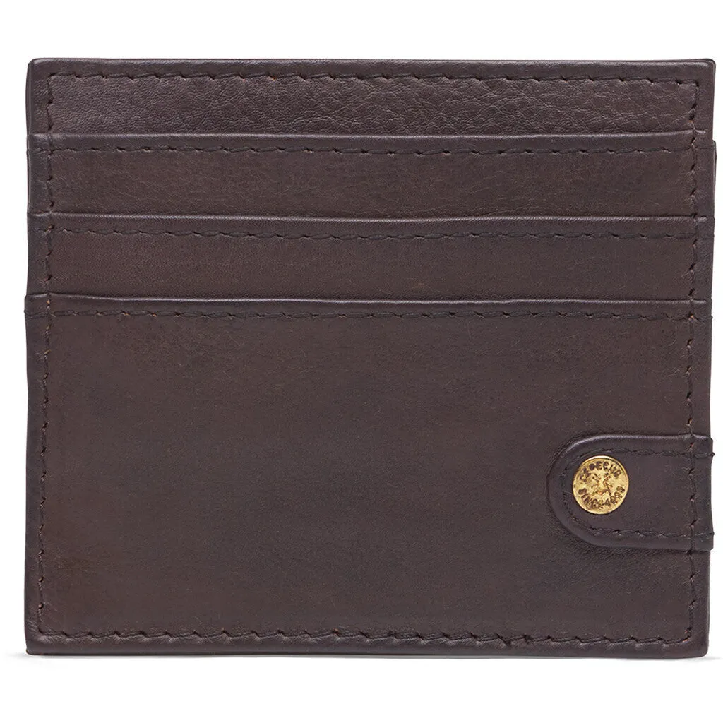 Simpel and functional credit card holder in leather / 15914 - Dark brown