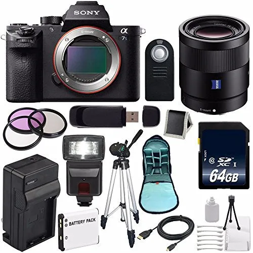 Sony Alpha a7S II a7S Mark II a7SII ILCE7SM2/B Mirrorless Digital Camera (International Model)   Sony Sonnar T FE 55mm Lens Pro Bundle